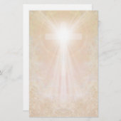 金ゴールドの文房具の十字 便箋 (正面/裏面)