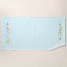 金ゴールドの新婚旅行タオルのたった今結婚しました