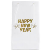 金ゴールドの新年の花火大会 スモールペーパーバッグ (正面)