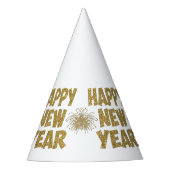 金ゴールドの新年の花火大会 パーティーハット (正面)