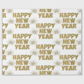 金ゴールドの新年の花火大会 ラッピングペーパー (フラット)