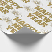金ゴールドの新年の花火大会 ラッピングペーパー (角)