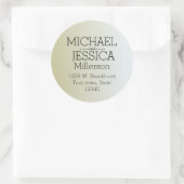 金ゴールドの日の出パーソナライズされたの住所 ラウンドシール (バッグ)