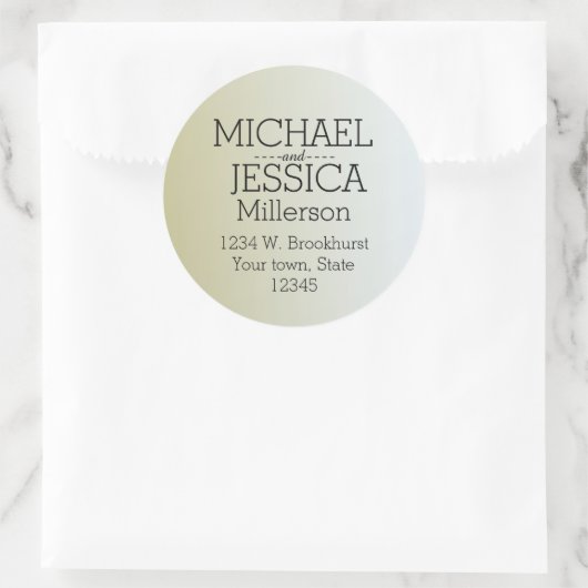 金ゴールドの日の出パーソナライズされたの住所 ラウンドシール (バッグ)