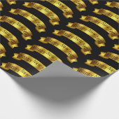 金ゴールドの明けましておめでとうのリボンのパーティーの覆い ラッピングペーパー (角)