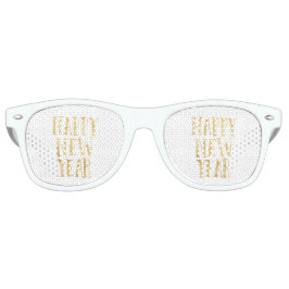 金ゴールドの明けましておめでとう レトロサングラス