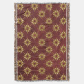 金ゴールドの星が付いているバーガンディ スローブランケット (正面縦)