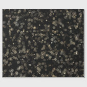 金ゴールドの星とドット（黒） ラッピングペーパー (フラット)