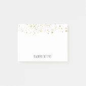 金ゴールドの星のための光っている星の範囲 ポストイット (正面)