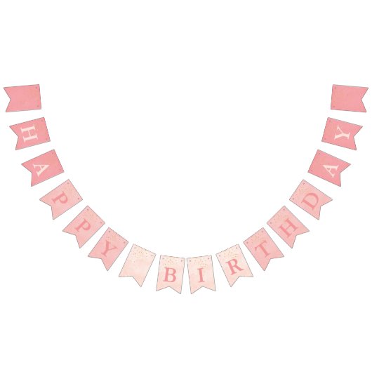 金ゴールドの星のハッピーバースデーのバレエのピンク バンティングフラッグ (全)