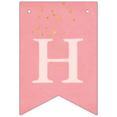 金ゴールドの星のハッピーバースデーのバレエのピンク バンティングフラッグ (第2の旗)