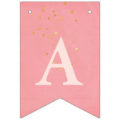 金ゴールドの星のハッピーバースデーのバレエのピンク バンティングフラッグ (第3の旗)