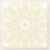 金ゴールドの星のフラクタルガラスのコースター ガラスコースター (裏面)