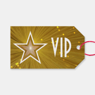 金ゴールドの星のプリントVIPの白い文字のギフトは付きます ギフトタグ