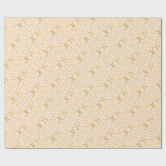 金ゴールドの星の喜びのパステル調のクリーム色のクリスマス ラッピングペーパー (フラット)