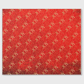 金ゴールドの星の喜びの赤い黒板のクリスマス ラッピングペーパー (フラット)