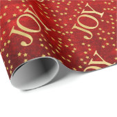 金ゴールドの星の喜びの赤い黒板のクリスマス ラッピングペーパー (ロールコーナー)