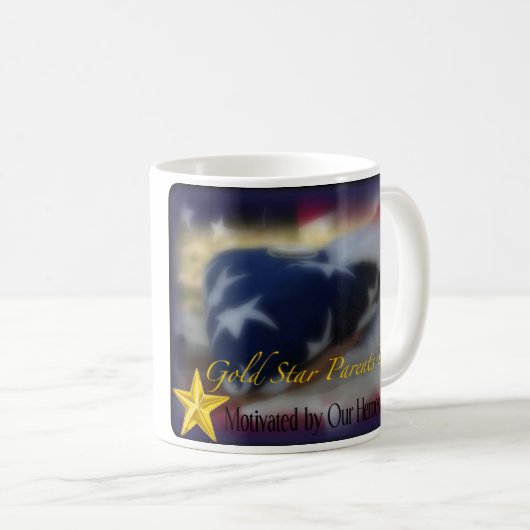 金ゴールドの星は組のマグを育てます コーヒーマグカップ (正面右)