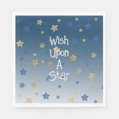 金ゴールドの星への願い スタンダードランチョンナプキン (正面)