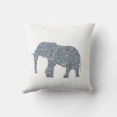 金ゴールドの星を持つ青い象 クッション (裏面)