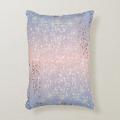 金ゴールドの星ホイルの輝きのローズクォーツの平静の青 アクセントクッション (正面(垂直))