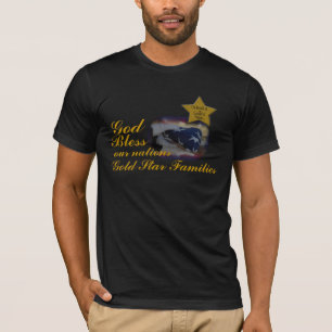 金ゴールドの星家族に名誉を与えること Tシャツ