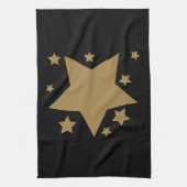 金ゴールドの星 キッチンタオル (縦)