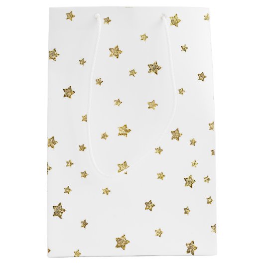 金ゴールドの星 ミディアムペーパーバッグ (正面)