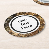 金ゴールドの星 ラウンドペーパーコースター (アングル)