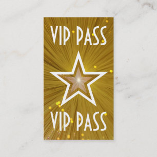 金ゴールドの星「VIPパス」の名刺の白の背部 名刺