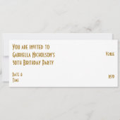 金ゴールドの星「VIPパス」の招待の白い長い 招待状 (裏面)