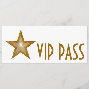 金ゴールドの星「VIPパス」の招待の白い長い 招待状