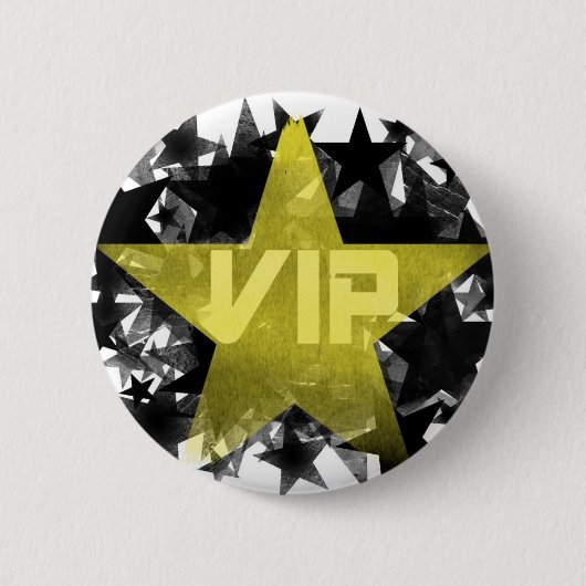 金ゴールドの星VIP 缶バッジ (正面)