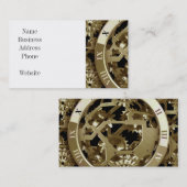 金ゴールドの時計およびギアのSteampunkの機械ギフト 名刺 (正面/裏面)