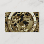 金ゴールドの時計およびギアのSteampunkの機械ギフト 名刺 (裏面)