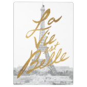 金ゴールドの書くことのエッフェル塔 クリップボード (裏面)