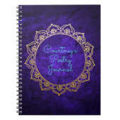 金ゴールドの曼荼羅が付いているパーソナライズな詩歌ジャーナル ノートブック (正面)