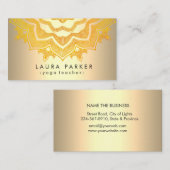 金ゴールドの曼荼羅のはすの花のヨガの黙想のホリスティック 名刺 (正面/裏面)