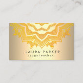 金ゴールドの曼荼羅のはすの花のヨガの黙想のホリスティック 名刺 (正面)