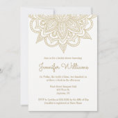 金ゴールドの曼荼羅のブライダルシャワー招待状 招待状 (正面)