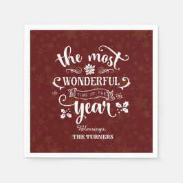 金ゴールドの最も素晴らしい時間モノグラム スタンダードカクテルナプキン