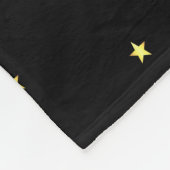 金ゴールドの月および星 フリースブランケット (角)