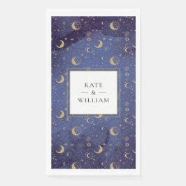 金ゴールドの月と星の天の神秘的結婚な