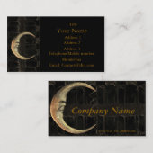 金ゴールドの月のグランジな名刺 名刺 (正面/裏面)