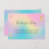 金ゴールドの月の星虹は本の赤ちゃんシャワーをもたらす エンクロージャーカード (正面/裏面)