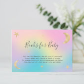 金ゴールドの月の星虹は本の赤ちゃんシャワーをもたらす エンクロージャーカード (スタンド正面)