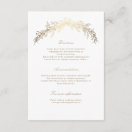 金ゴールドの月桂樹の結婚式の詳細の挿入物 エンクロージャーカード