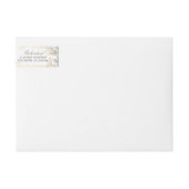 金ゴールドの月桂樹は結婚式を去ります ラップアラウンドラベル (正面)