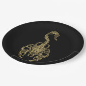 金ゴールドの有害な蠍の非常に有毒の昆虫 ペーパープレート (アングル)