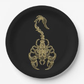 金ゴールドの有害な蠍の非常に有毒の昆虫 ペーパープレート (正面)